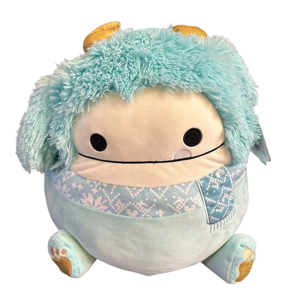 Squishmallows Kellytoy Christmas Joelle Bigfoot with Antlers 16” Plush 2021 New